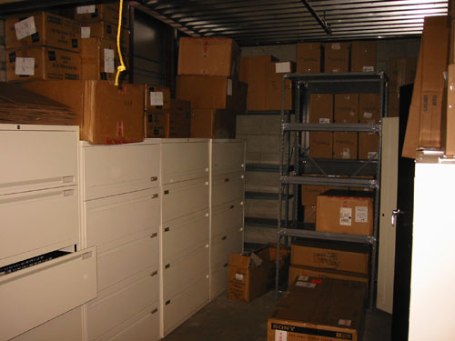...there were cabinets filled with documents everywhere.  The filing cabinets are still there...