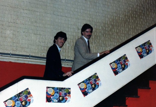 The stairs leading to the studio two control room