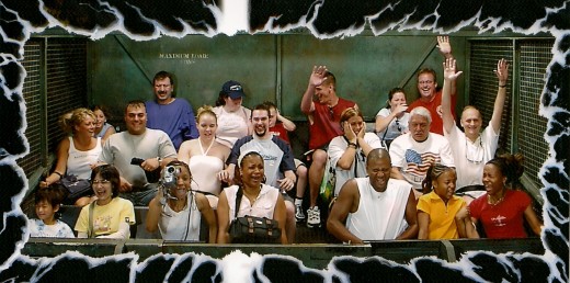 The Tower of Terror, Disney World (We're in screaming because we are in a freefall!  It was like being on a broken elevator.)
