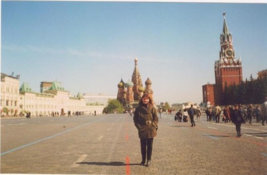 Red Square in Moscow with St. Basil's Cathedral in background