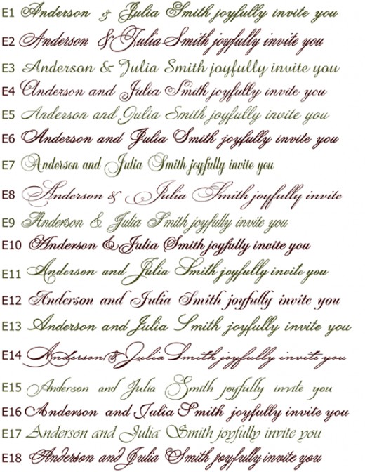 Each stationery font conveys a distinctive tone