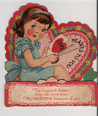Sweet Old Style Valentine's Day Card coy and sweet