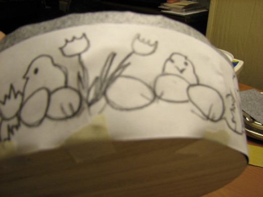 All taped down and ready to trace over