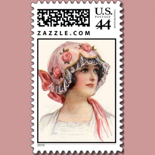 This is an example of my vintage image on stamps