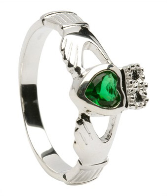 Claddaugh Ring with the May Birthstone Emerald