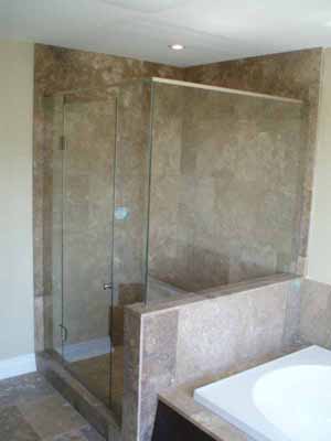 Frameless shower doors will give your bathroom a modern look.