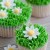 These cute cupcakes are simple to make with green frosting and icing flowers. image: istock; licensed These cute cupcakes are simple to make with green frosting and icing flowers. image: istock; licensed