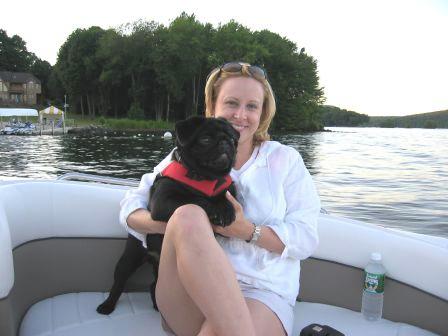 Our Pug Puppy Bogey & My Wife Michelle