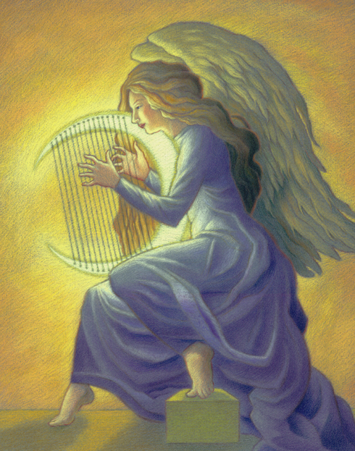Harps were played, celebration and adoration of the Lamb