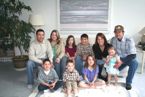 My beautiful family, my two sons and their wives and 6 grandkids - on my birthday 2009
