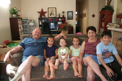 Me and Larry and grandkids Katie, Madison, Hayden and Kenny