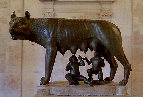The she-wolf suckling Romulus and Remus, Capitoline Museum, Rome