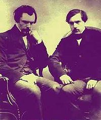 Edmond de Goncourt (1822- 1896) and Jules de Goncourt (1830-1870), brothers and French Naturalist writers