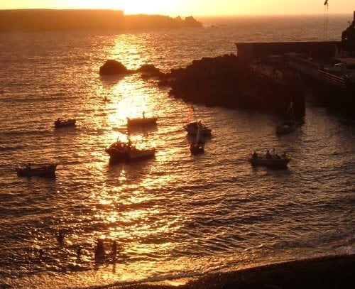 Sunset over the water at Playa de San Marcos