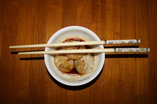 Some of the dumplings from the street vendor.