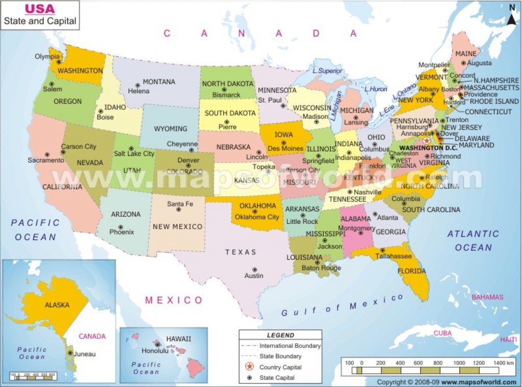 Map of usa with states and capitals | HubPages