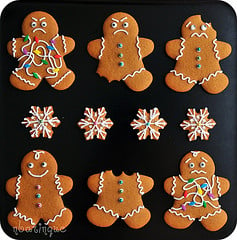 Gingerbread people obviously too tasty for their own good!