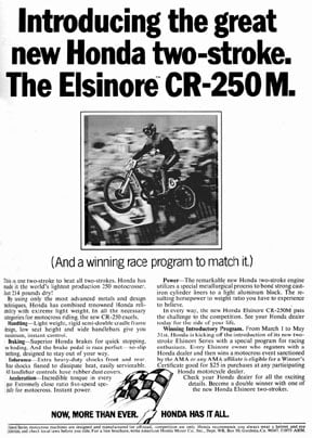 Honda CR250M Elsinore Ad