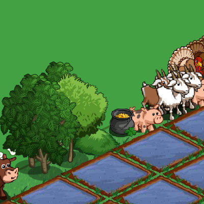  A screenshot of the new items given in the mystery gift like Ossabaw pig, Saanens Goat, breadfruit tree, grass pile and almond tree. 