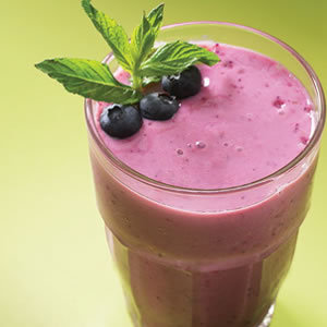 Banana with blue berries smoothie