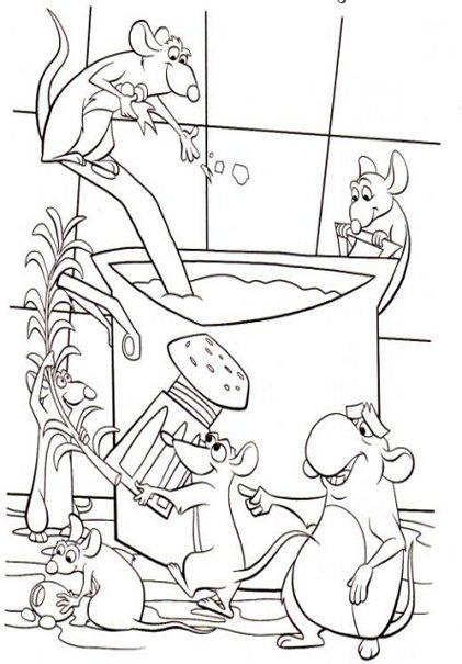 Chef Ratatouille Kids Coloring Pages with Free Colouring Pictures to Print