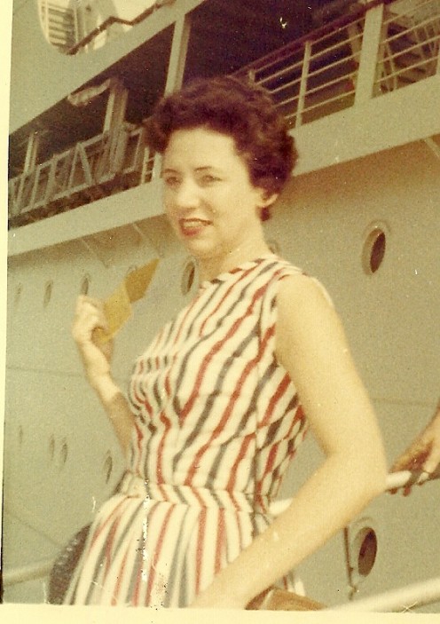 Mom Getting off the Boat in the Bahamas