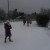 Walking to school on a snowy morning