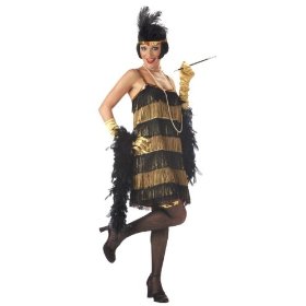 Black & gold flapper costume