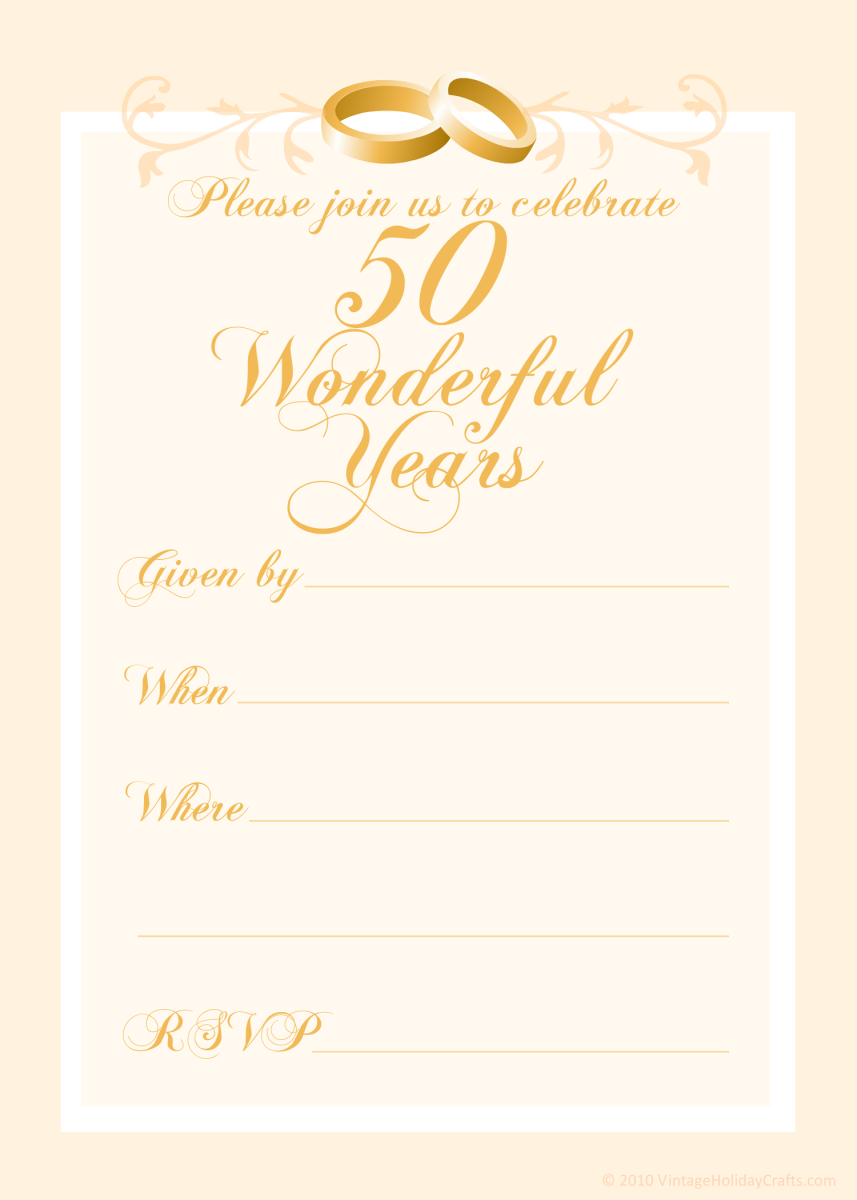 Free 50th Wedding Anniversary Invitations Templates | HubPages