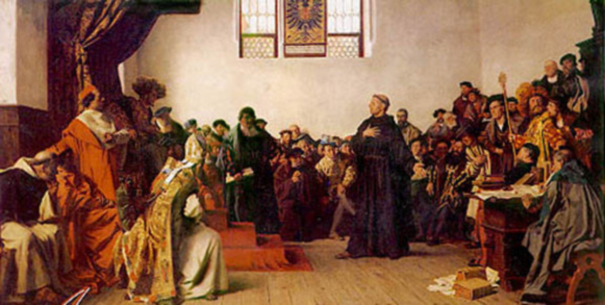 MARTIN LUTHER APPEARS AT THE DIET OF WORMS