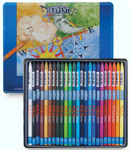 Buy watercolor pencils - Derwent watercolour pencils image copyright Derwent art materials and products.