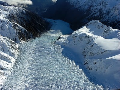 Fox Glacier seen from the plan
