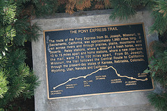 Plaque commemorating the Pony Express