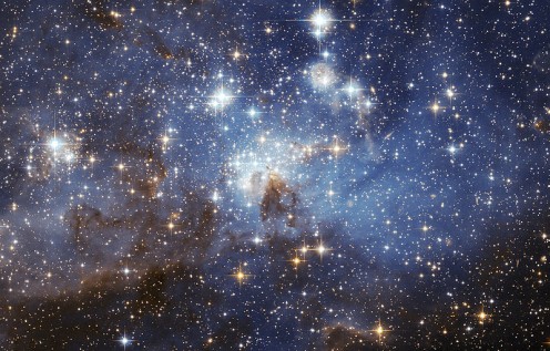 Image from European Space Agency. Listed as 'LH 95 star forming region of the Large Magellanic Cloud'. Taken using the Hubble Space Telescope. European Space Agency (ESA/Hubble). Full details at http://www.spacetelescope.org/copyright.html Permission