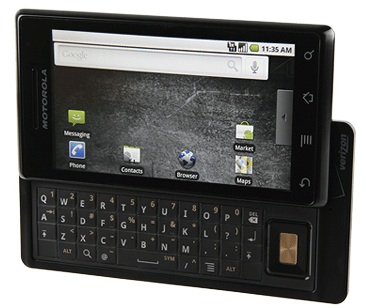 Motorola Droid, with the slide-out keyboard exposed