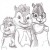 Alvin and the Chipmunks Kids Coloring Pages Chipettes Free Colouring Pictures - The Classic Chipmunk Trio