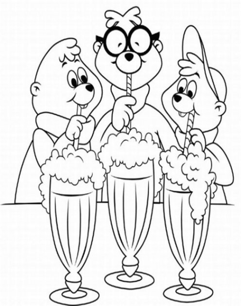 Alvin and the Chipmunks Kids Coloring Pages Chipettes Free Colouring Pictures - Chipmunk Soda Fountain Fun