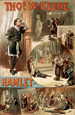 Thomas W Keene. An American Hamlet. Circa 1884
