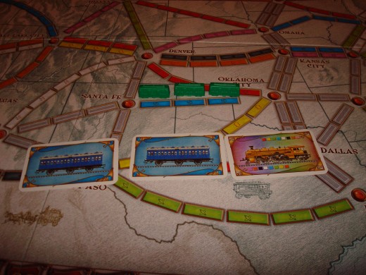 Train cards and train pieces