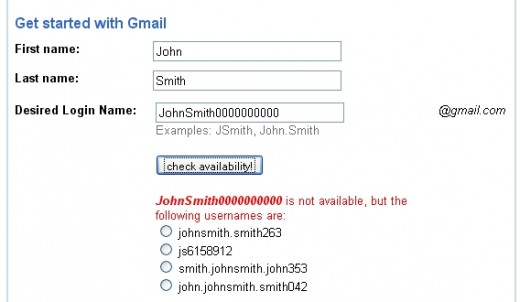 An Unfair Internet: JohnSmith0000000000 is already taken.