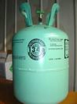 A thirty pound jug of refrigerant twenty two