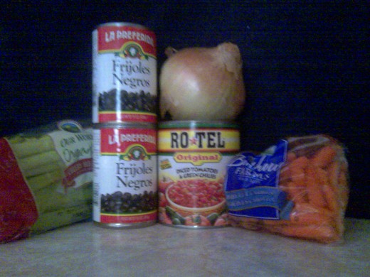 The ingredients for the Black Bean soup, present and accounted for!