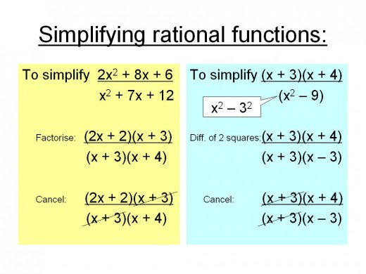 How to simplify rational functions - click to enlarge.
