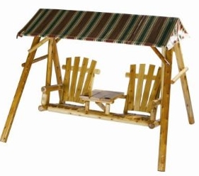 Rustic Canopy Swing | Canopy Swing With Table in the Middle