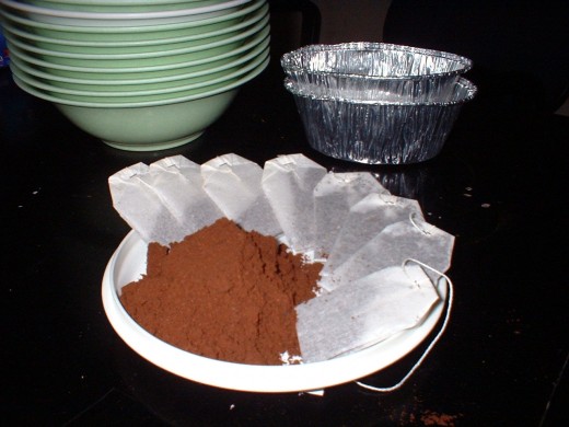 coffee powder and tea bags