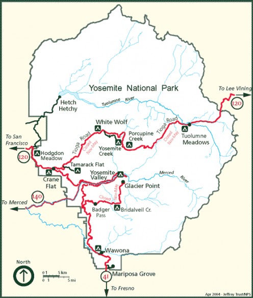 Yosemite Campground Map