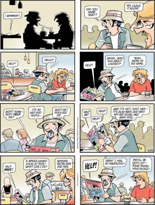 Doonesbury, with special thanks to Garry Trudeau for his insightful social commentary.