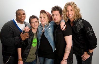 From Left to Right - Michael Lynche, Aaron Kelly, Crystal Bowersox, Lee Dewyze, Casey James