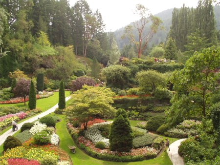 Butchart Gardens' Sunken Garden on Vancouver Island 