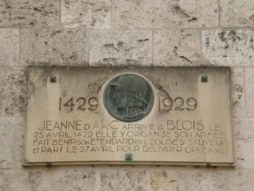 Plaque showing date Joan of Arc's visit